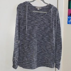 Grey Vintage American Scoop Neck Hoodie